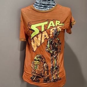 Star Wars Orange Burnout T-shirt sz S